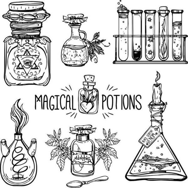 Рисунок Ингредиенты для зелий Гарри Поттер