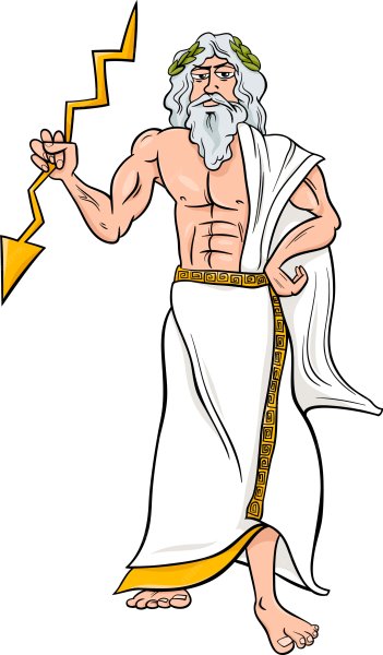 Зевс древнегреческий Бог иллюстрация