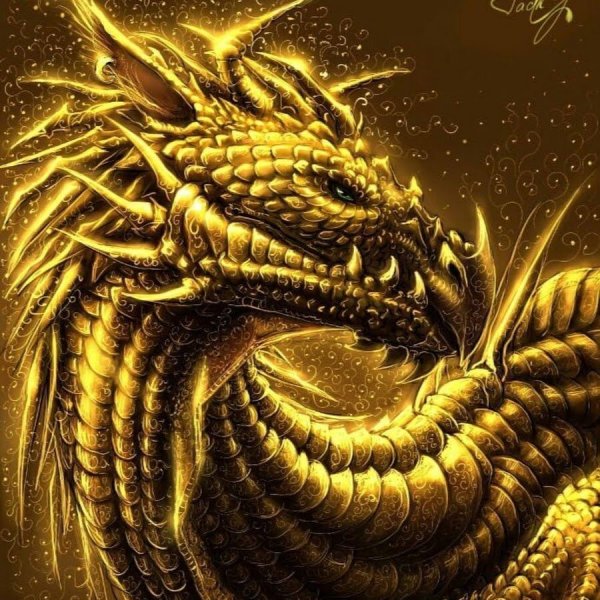Рисунки желтый дракон