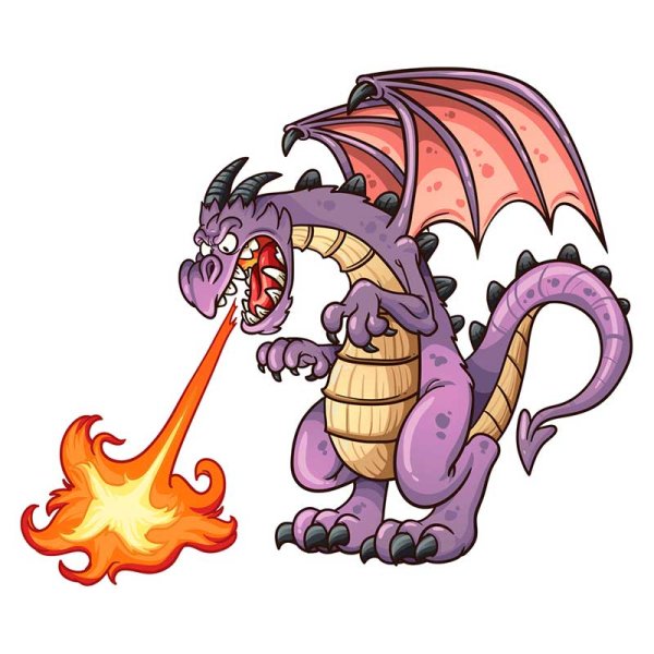 Огнедышащий дракон для детей