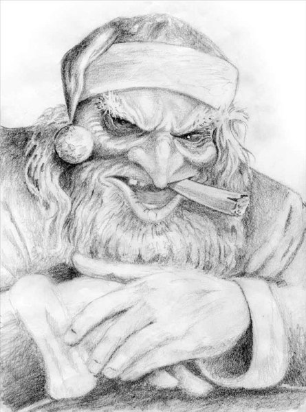 Санта Клаус карандашом