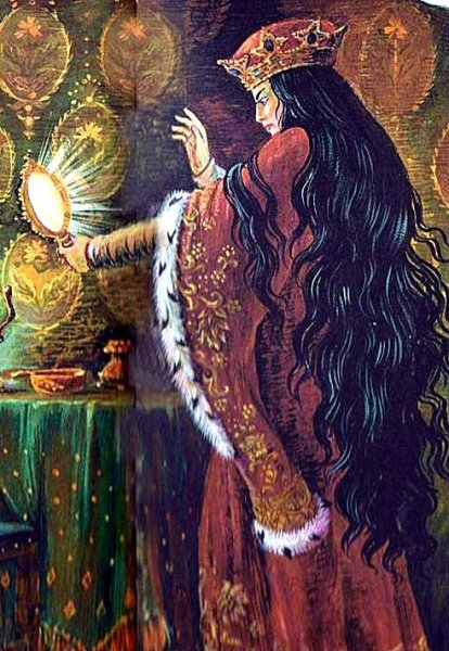 Сказка о мёртвой царевне и семи богатырях царица с зеркалом