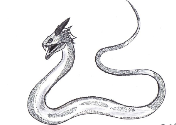Змея Василиск из Гарри Поттера рисунок