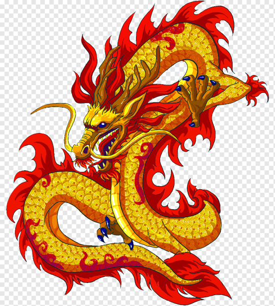 Рисунки золотой дракон китайский