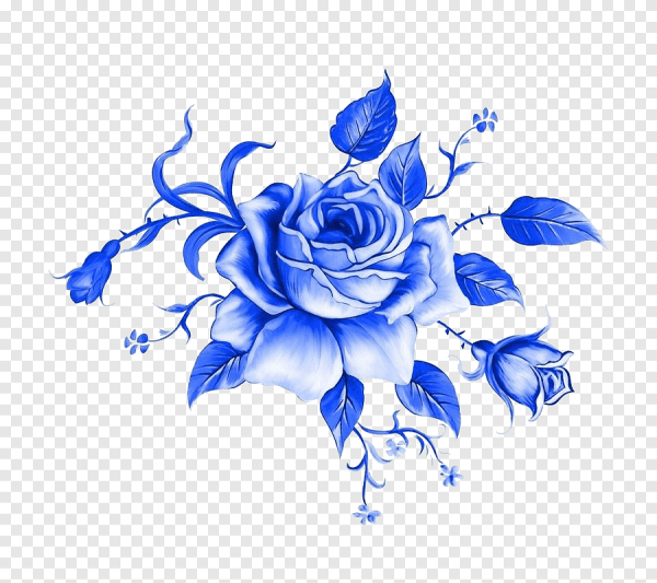 Векторные синие цветы