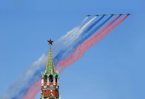 Самолеты над Кремлем парад