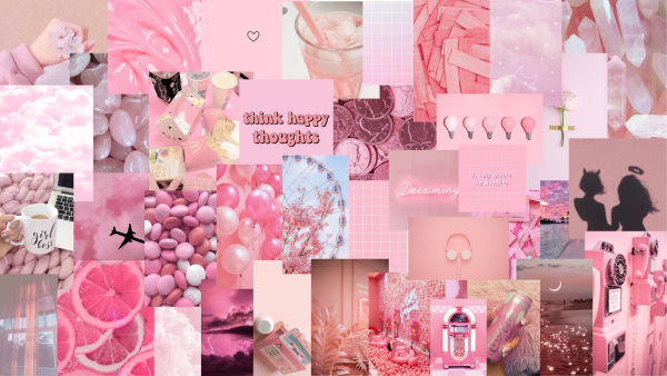 Эстетика розового цвета коллаж