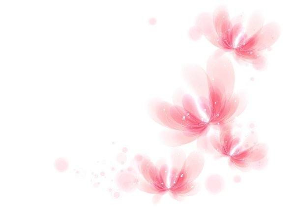 Розовый фон с цветком в углу