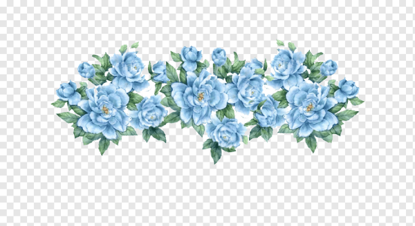 Голубые Винтажные цветы