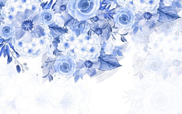 Синий цветочный фон