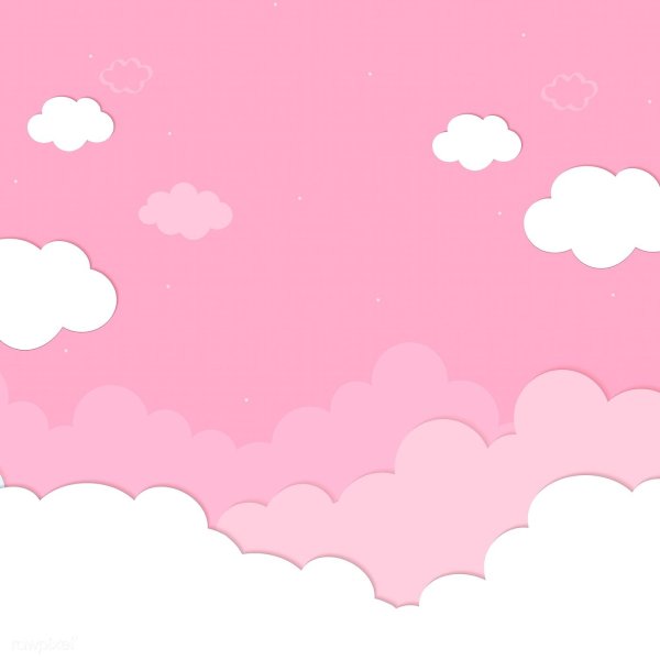 Розовый фон облака мультяшные