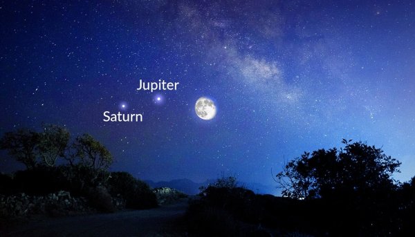 Сатурн и Юпитер на небе