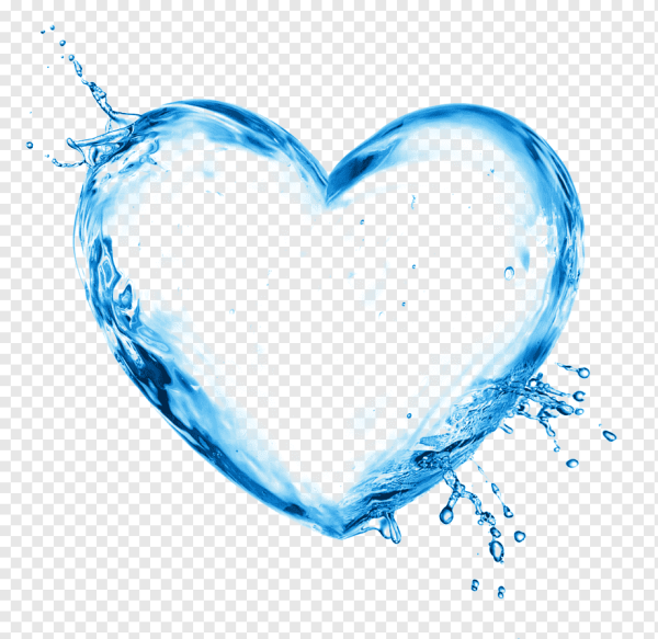 Сердце на фоне воды