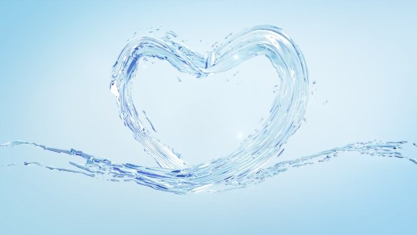 Фон сердце с водой