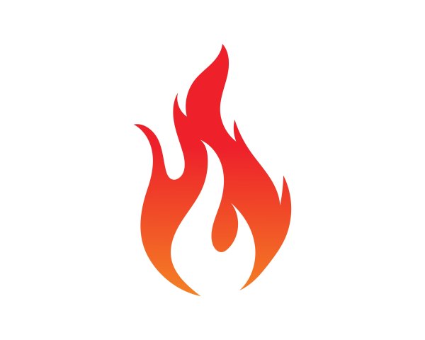 Символ огня на белом фоне