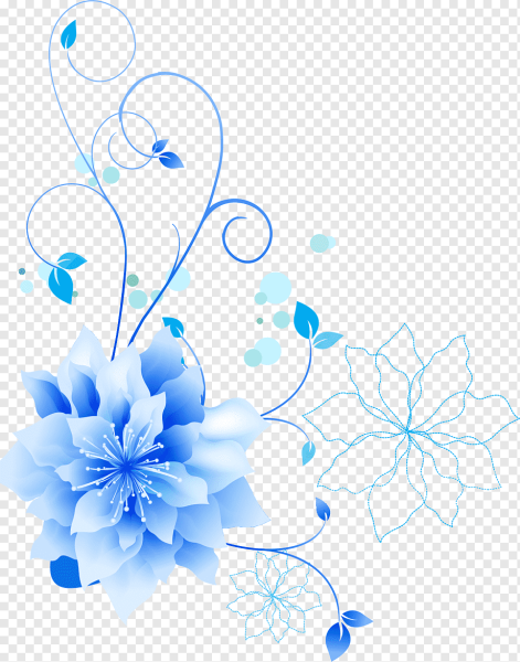 Векторные голубые цветы