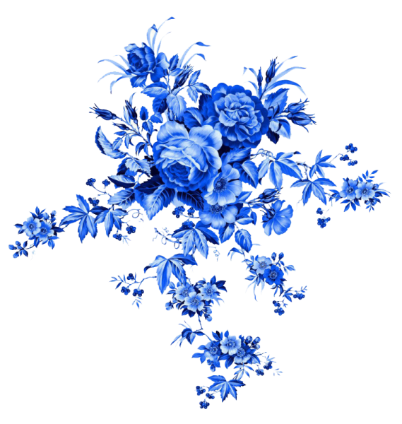 Винтажные синие цветы