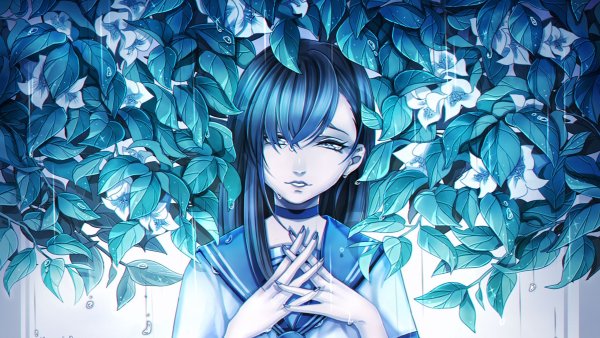 Синие цветы аниме