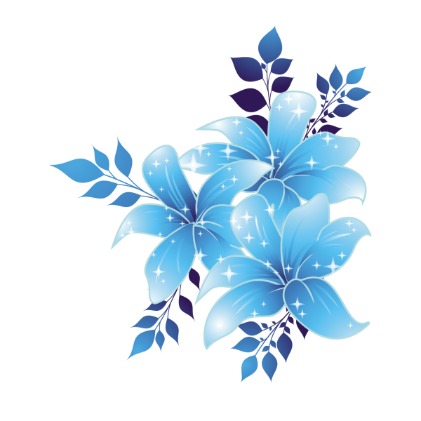 Синий цветок на белом фоне