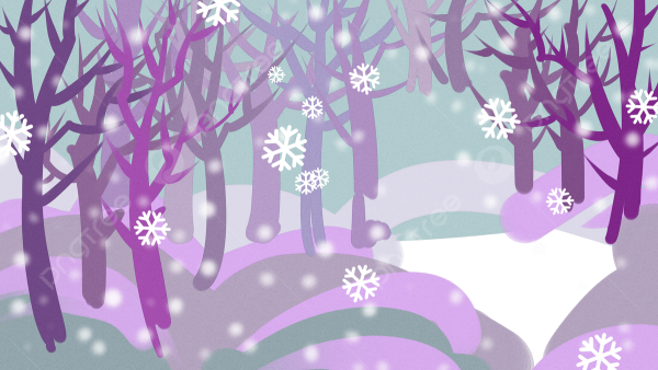 Зимний фиолетовый лес для дошкольников
