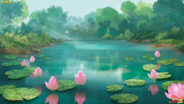 Китайская живопись Лотосовое озеро