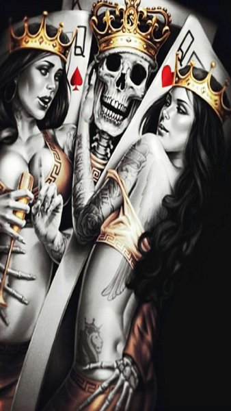 Скелет с девушкой обои