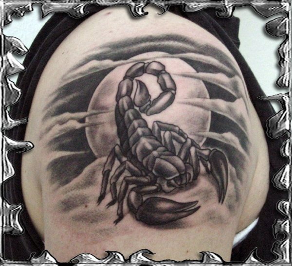 Художественная тату скорпиона
