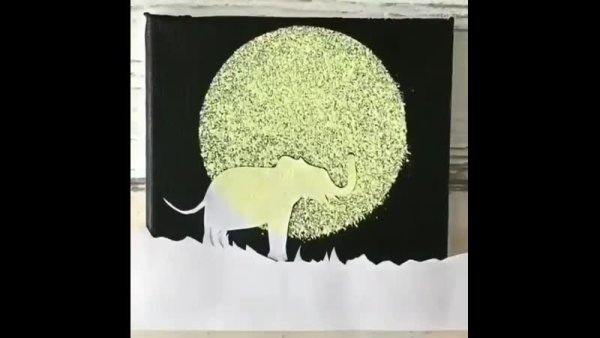 Слон в технике набрызг