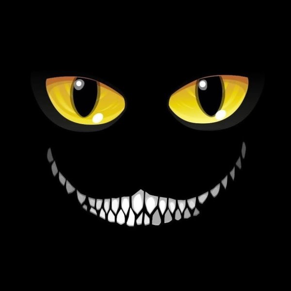 Черный кот с улыбкой