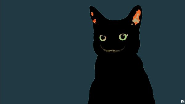 Чёрный кот арт