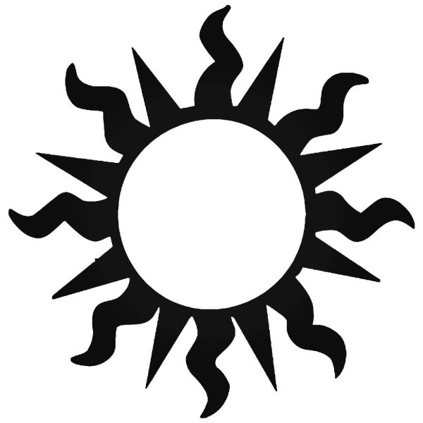 Солнце на черном фоне символ