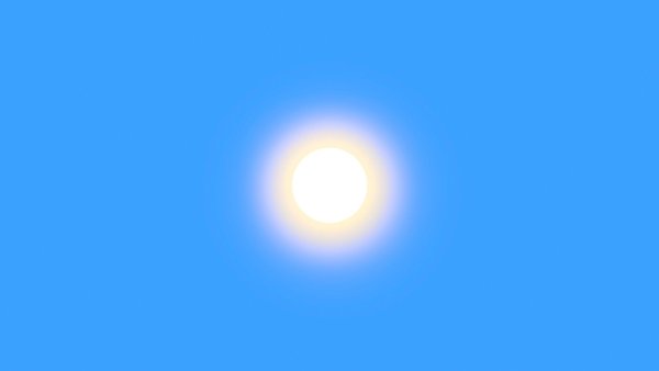 Солнце на синем фоне
