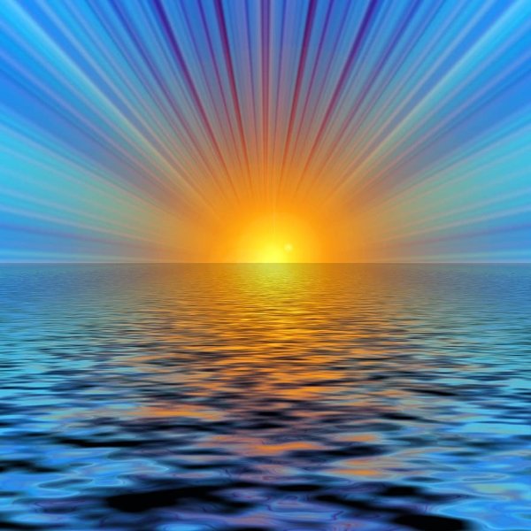 Отражение солнца в море
