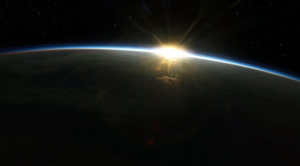 Восход солнца из космоса