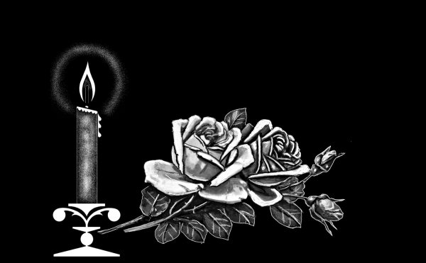 Свеча с розами для гравировки на памятниках