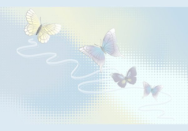Фоны голубые бабочки пастельные