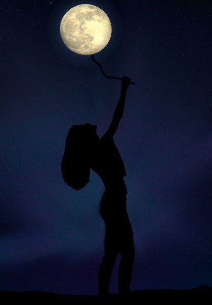 Ночь Луна девушка