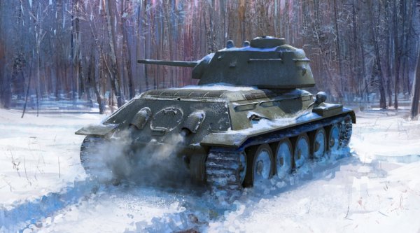 Танк т-34 зимой