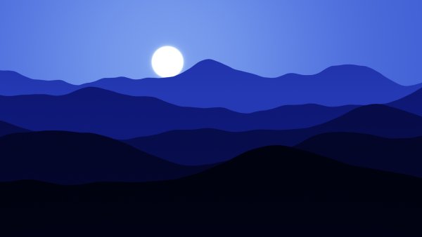 Гора на темно синем фоне