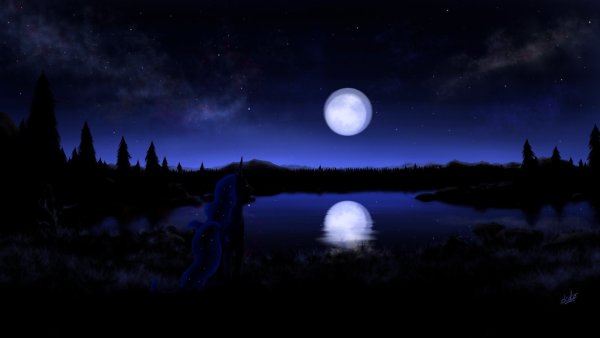 Ночное небо с луной