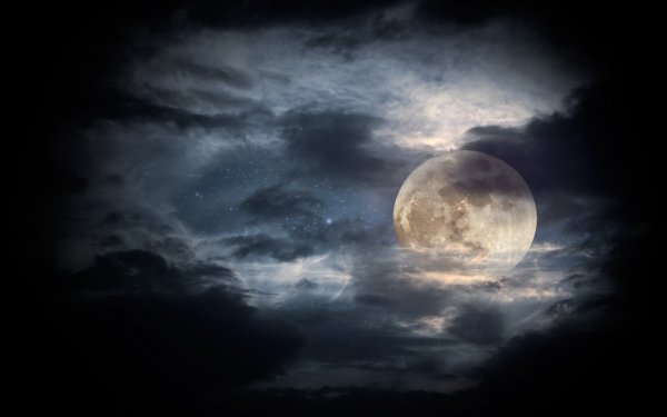 Темное небо с луной фон