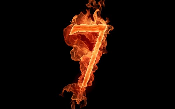 Цифра 7 в огне