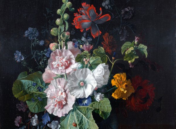 Цветы на черном фоне художников