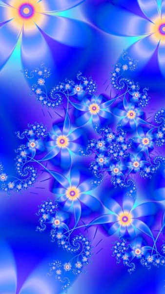 Синие абстрактные цветы