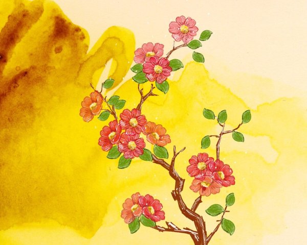 Желтый цветок рисунок