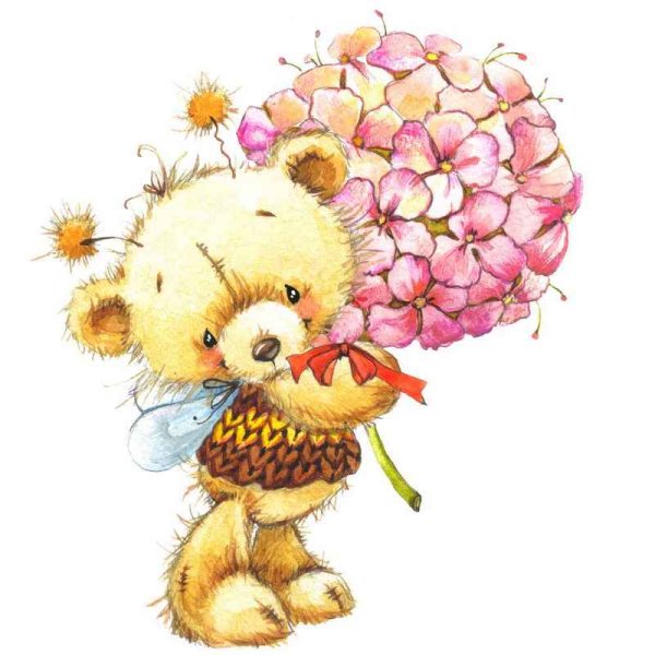 Медвежонок с цветами