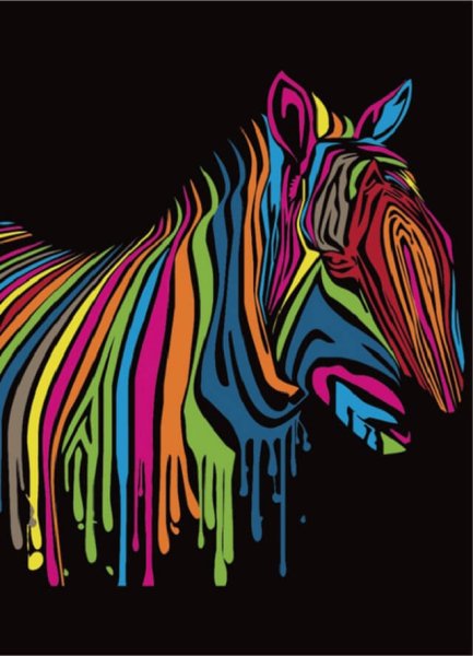 Алмазная мозаика зебры разноцветные