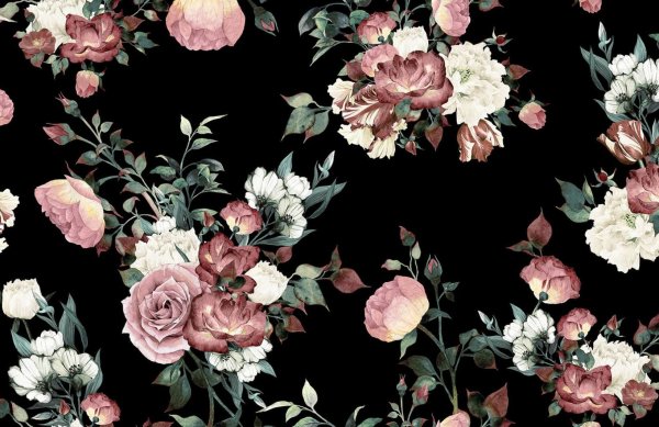 Цветочные фоны розы на черном фоне