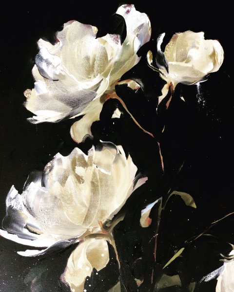 Белые цветы живопись