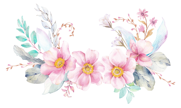 Цветок акварель на белом фоне